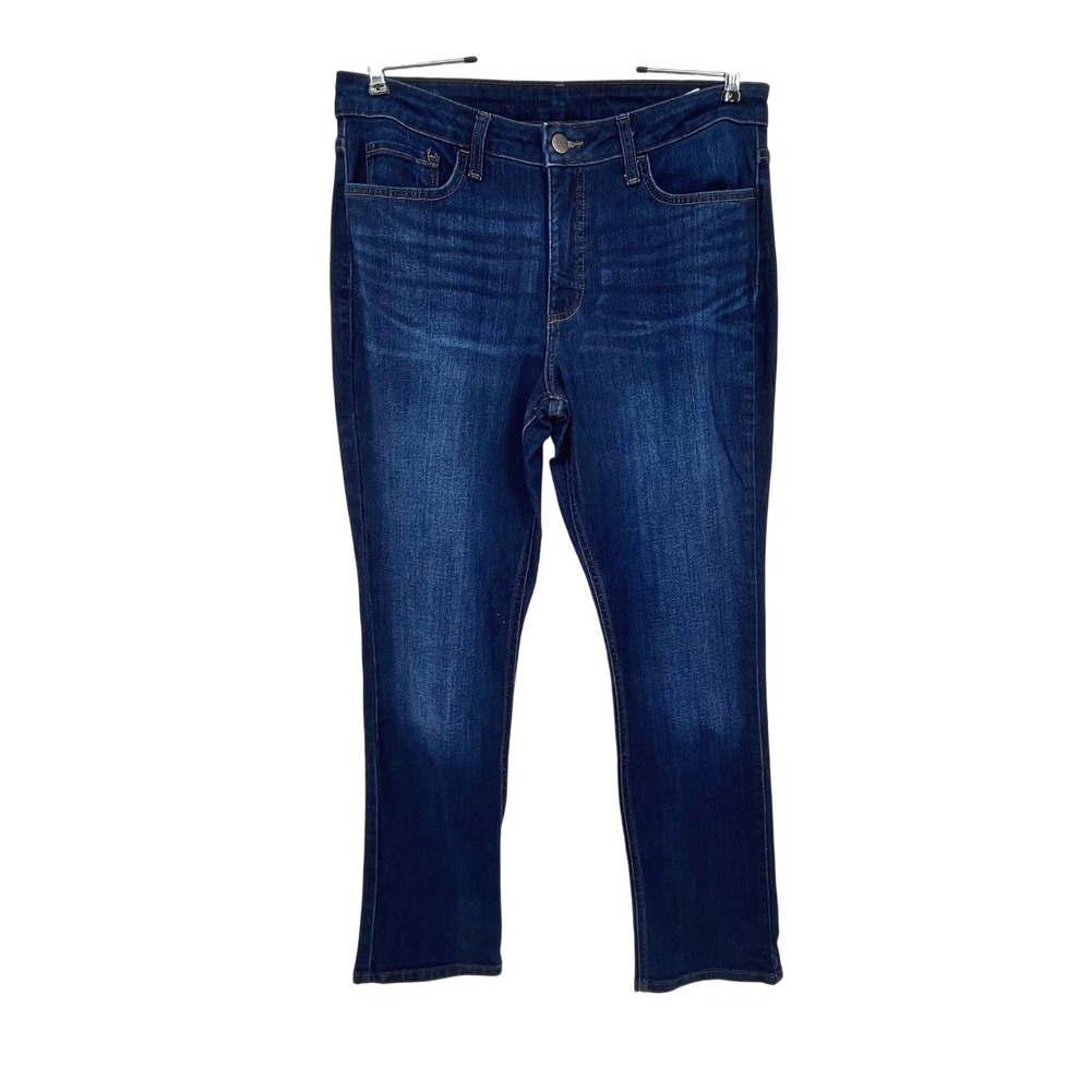 Lee Straight Leg Jeans Womens 12M Dark Wash Stretch Mid Rise Denim Classic